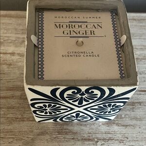 Moroccan Ginger Citronella Scented Candle - Black and White
